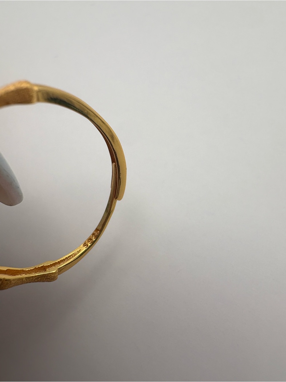 Jade Brushed Gold Ring (#R72) - Picture 4 of 4